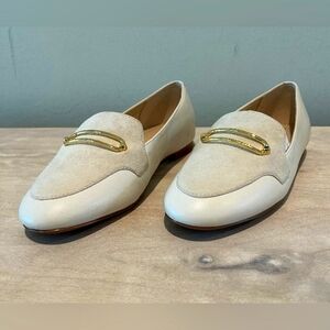 Cole Haan Tierney Ivory Leather & Suede Flats Size 6B  NWOB